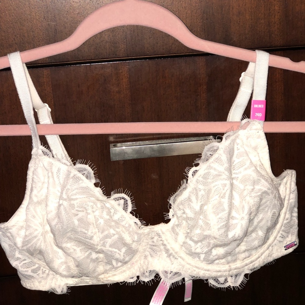 NWT PINK Ivory Lace Bra
